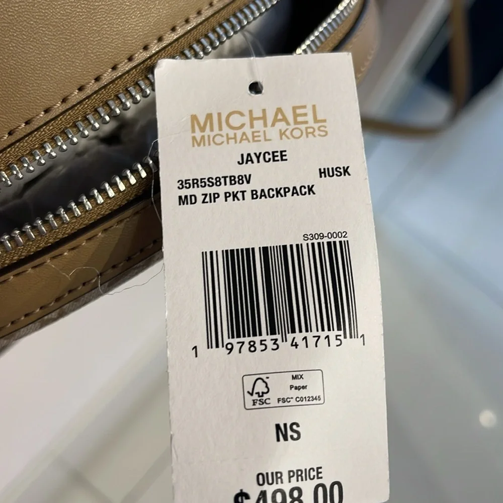 Michael Kors Jaycee Medium Ombré Signature Logo Backpack Husk NWT